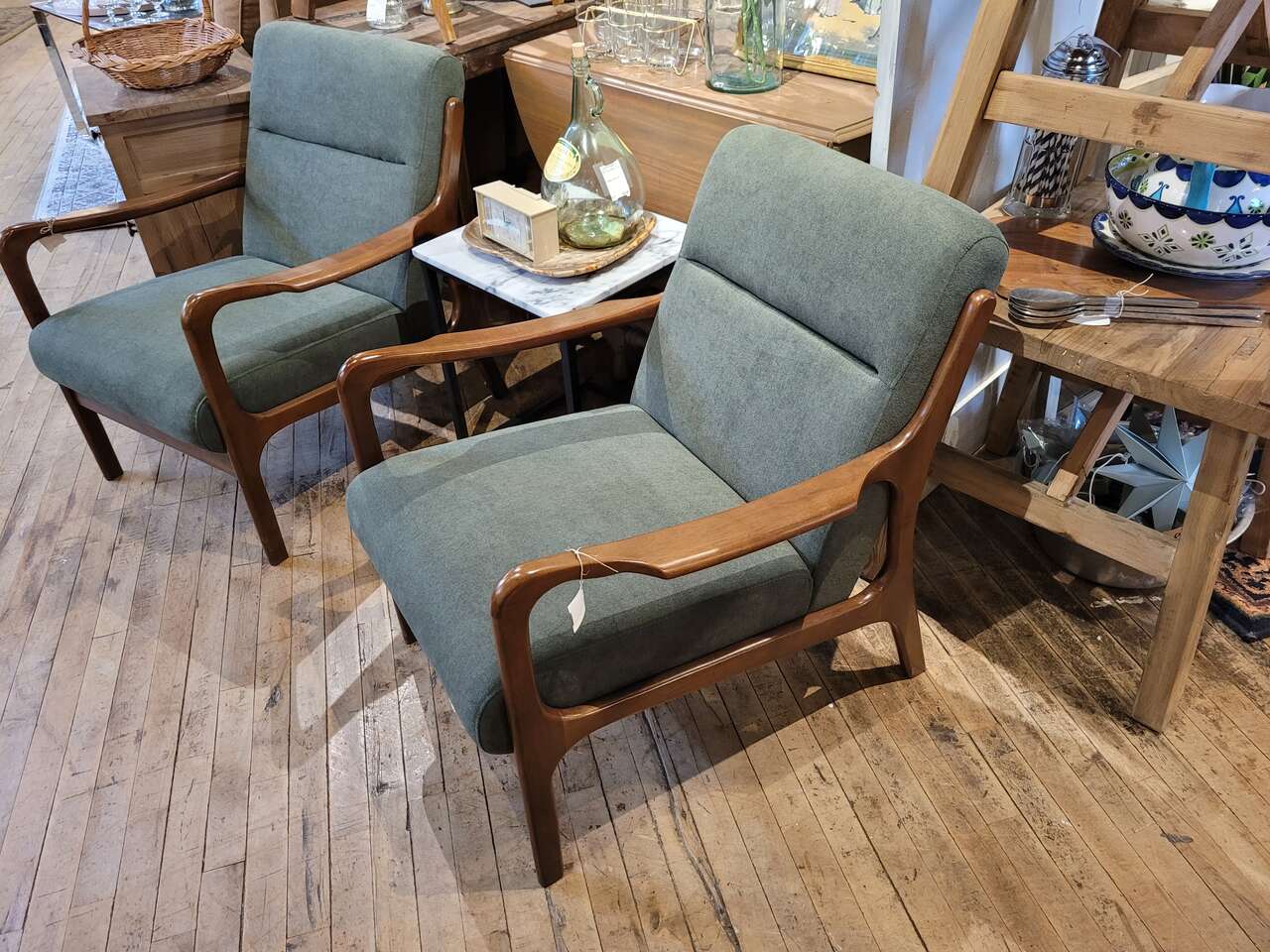 Forest green mcm accent chairs Furniture