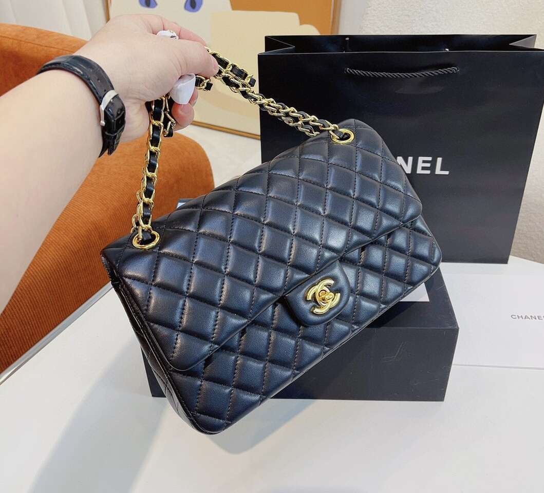 Quilted Medium Double Flap Bag