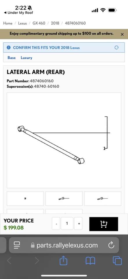 GX460 LATERAL ARM (REAR)