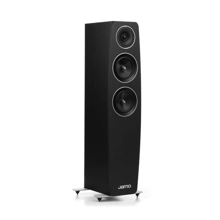 Jamo C95 feature-packed, 2-way bass reflex floorstanding speaker using two 6-inch woofers and a 1-inch decoupled tweeter