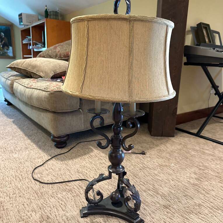 36” bushed dark bronze lamp