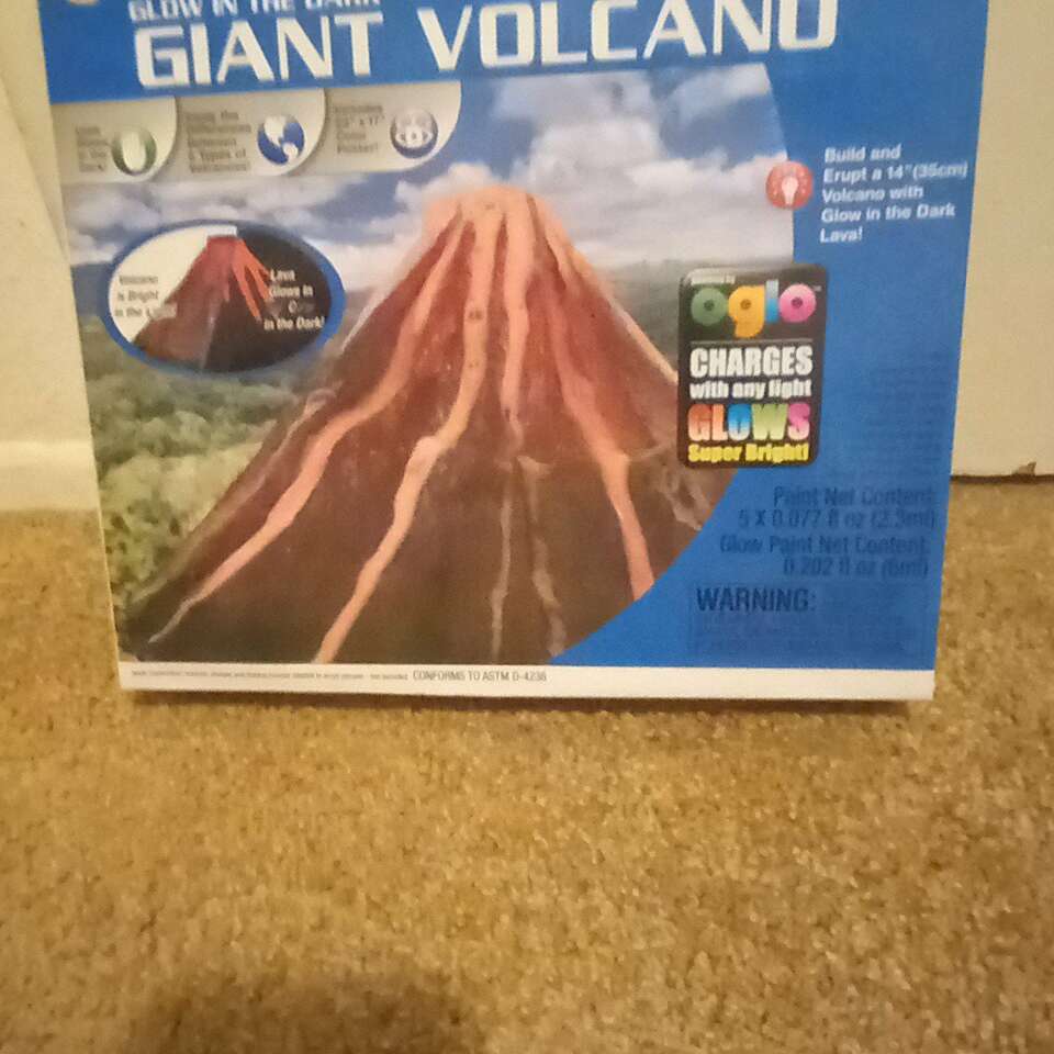 Glow in the dark volcano