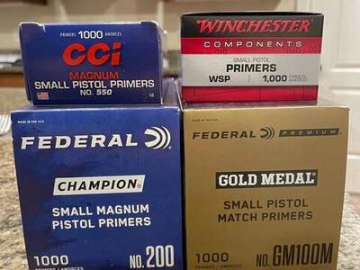 Small Pistol and Small Pistol Magnum Primers