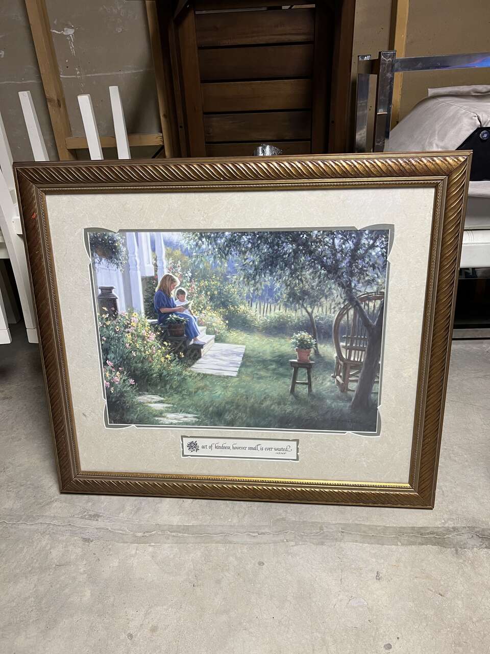 Framed Mormon Style Aesop Artwork (34 x 29) - From Seagull Book & Tape