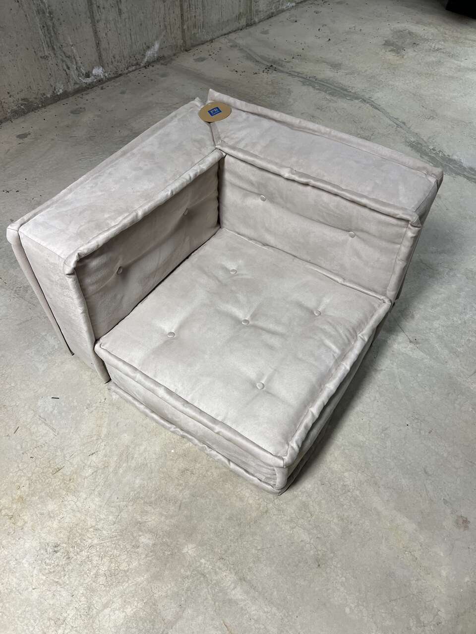 Pottery Barn Teen Tufted Suede Floor Lounge Corner Chair NEW