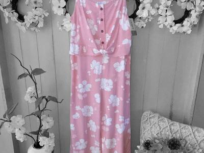NWT Carters Pink Floral Viscose Jumpsuit Size 7
