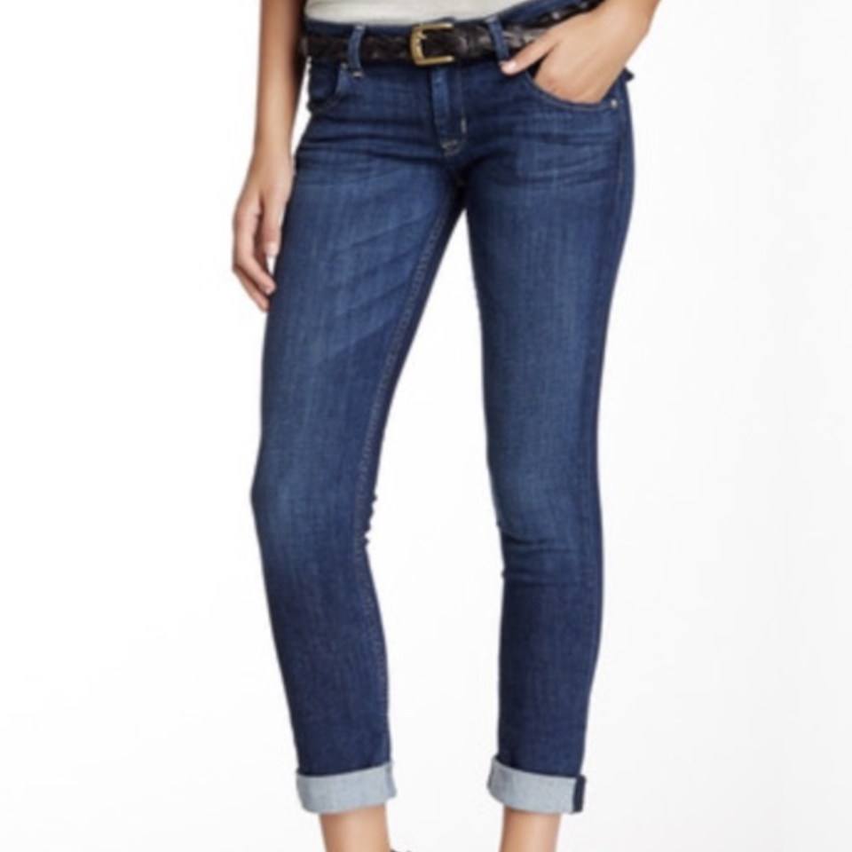 Hudson Bacara Cropped Straight Cuffed Denim Jeans - Size 27