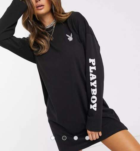 Missguided Playboy Magazine T-Shirt Dress Size 8