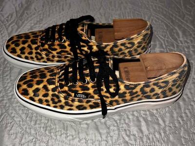 Vans Authentic Leopard Black/Brown Classic Sneakers - Size 9