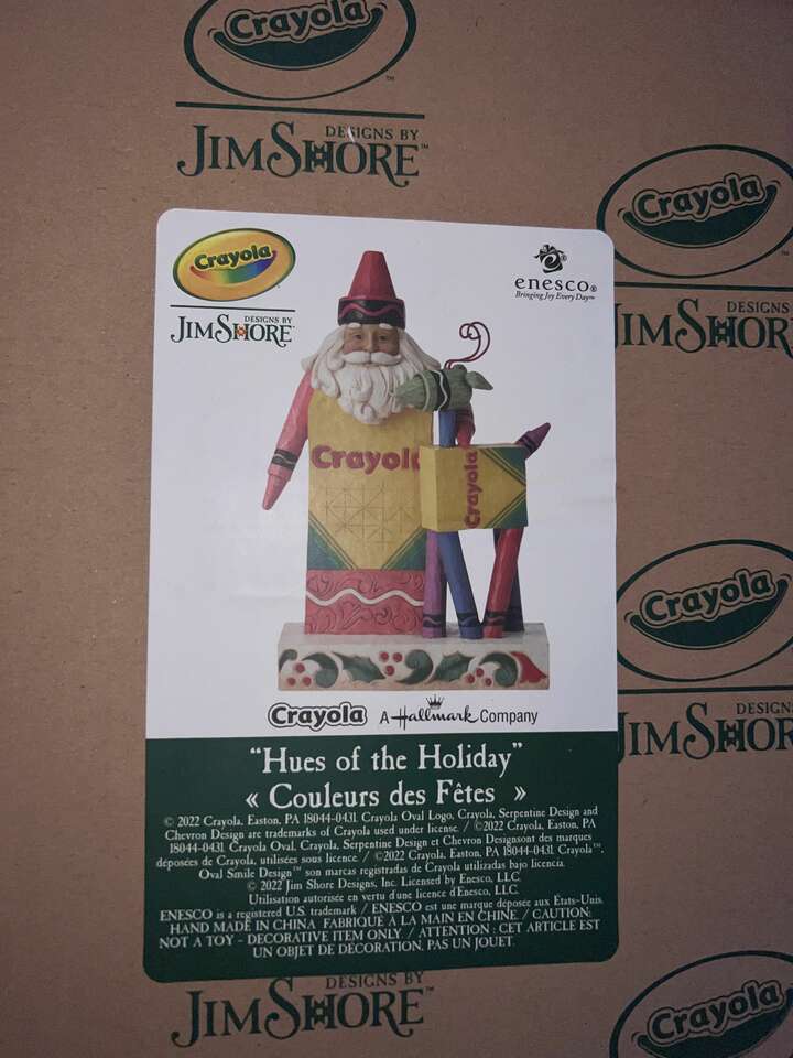 Jim Shore Crayola Santa Collection - Hues of the Holiday - Crayola Santa with Reindeer Figurine