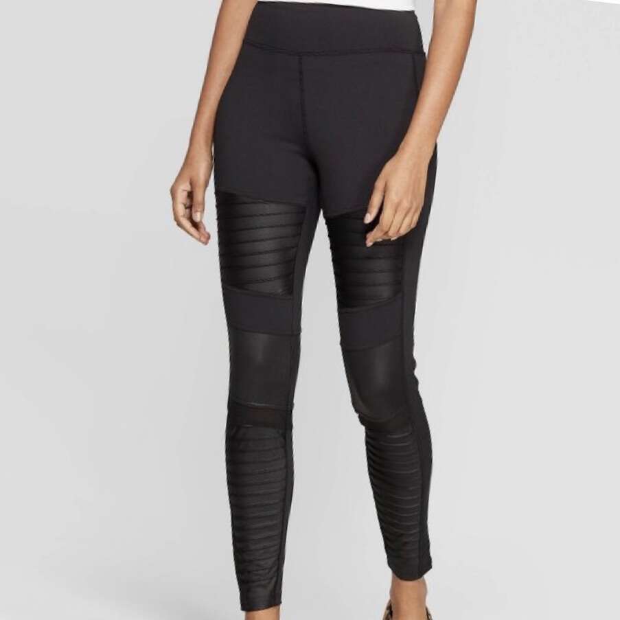 A New Day Womens High Waist Moto Leggings - Size Large - NEW