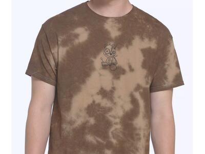 Hot Topic Brown Stitched Teddy Bear Tie-Dye T-Shirt - Size Large