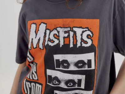 NEW Urban Outfitters Misfits 3 Hits From Hell Overdyed T-Shirt - One Size