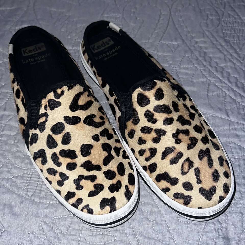 Keds x Kate Spade New York Double Decker Genuine Calf Hair Leopard Mule Size 6.5