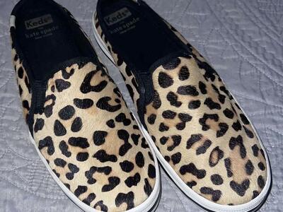 Keds x Kate Spade New York Double Decker Genuine Calf Hair Leopard Mule Size 6.5