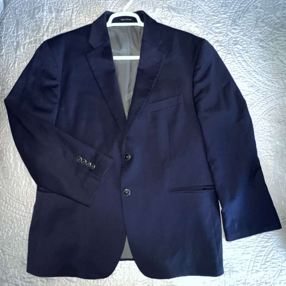 Navy Blue and Black Pronto Oumo Sport Coats - Size 44 Short