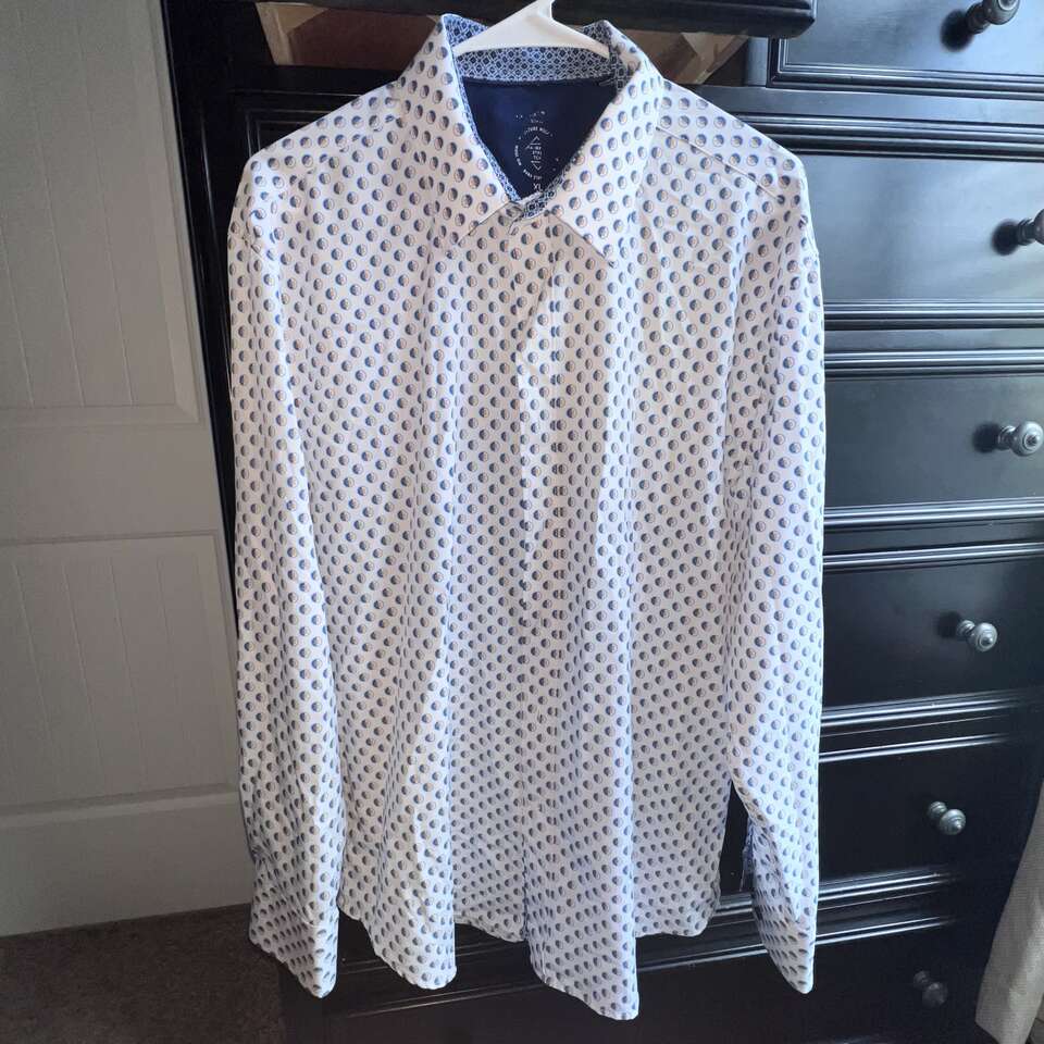 Con.Struct Slim Fit, 4 Way Stretch, Moisture Wicking Long Sleeve Dress Shirt - XL