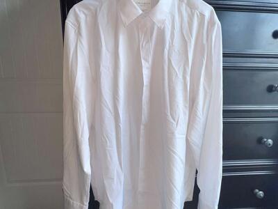 Con.Struct Men's Four-Way Stretch Slim Fit Spread Collar Sport Shirt White - XL
