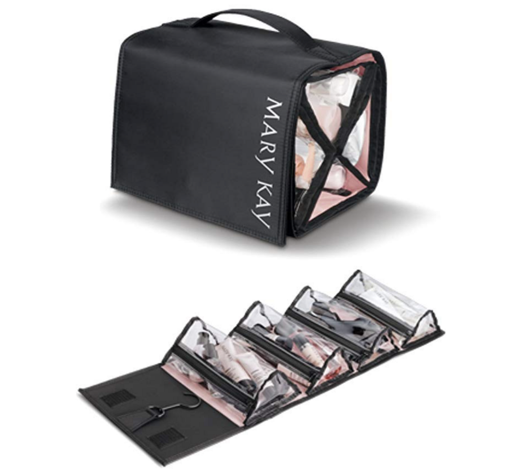 Mary Kay Portable Cosmetic Travel Bag - Black and Pink