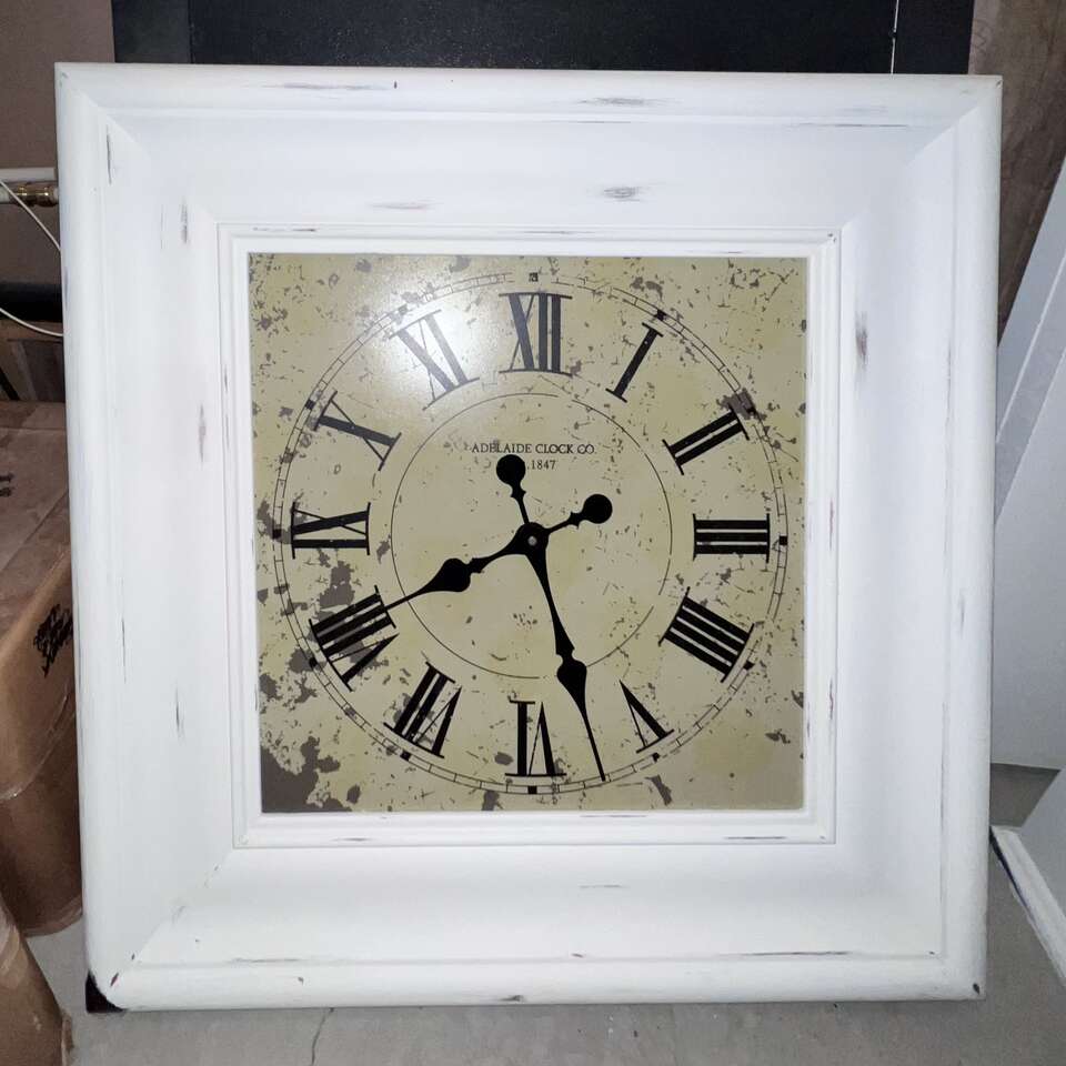 Roman Numeral Adelaide Clock Co. with Solid Wood Frame Wall Clock - 2 feet 4 inches Square