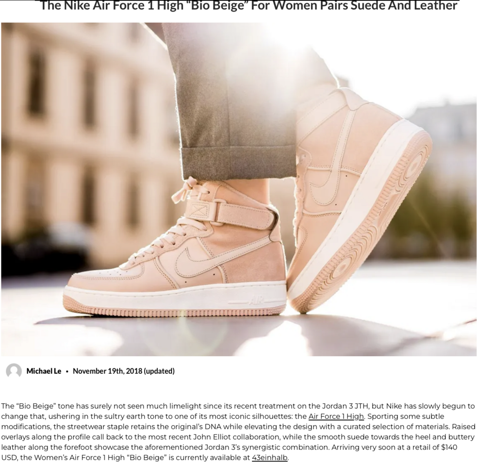 SUPER RARE Nike Air Force 1 High Bio Beige in Women's Size 7.5