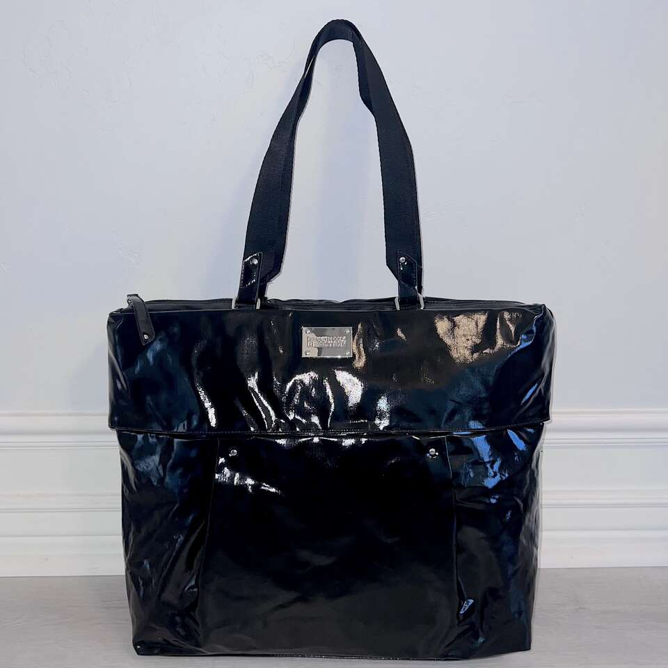 Kenneth Cole Large Black Patent Style Tote Bag