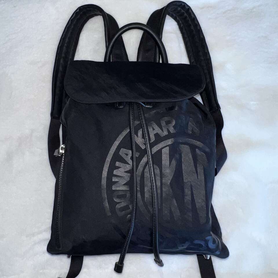 Vintage Y2K Donna Karan DNKY (Circa 1989) Black Logo Backpack - Excellent Condition!