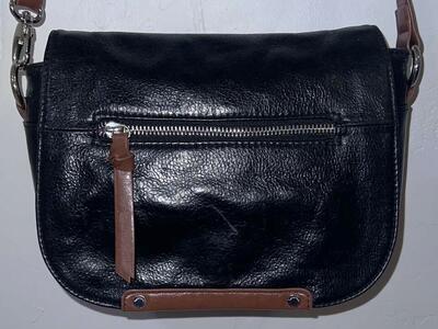 Tignanello Vintage Black and Brown Leather Crossbody Purse