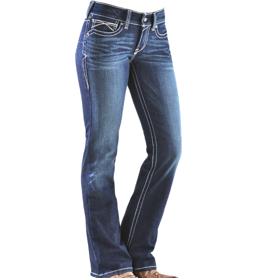 Ariat Women's R.E.A.L. Stretch Mid Rise Slim Fit Boot Cut Jeans - Size 30 Long