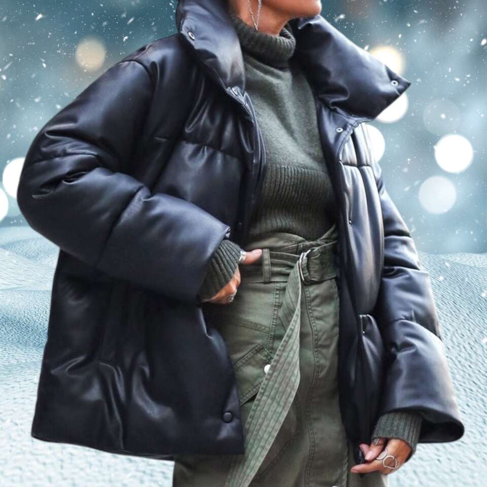 NWT Urban Outfitters Oversized Faux Leather Puffer Jacket Coat - Size XL