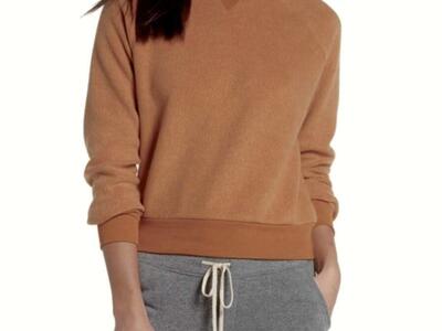 Alternative Apparel Champ Eco Teddy Sweatshirt In Eco True Warm Gold - Size Small