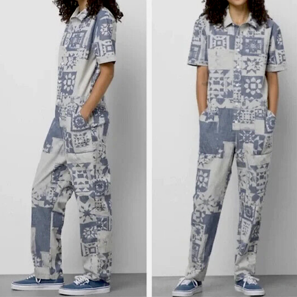 VANS Morro Blue Chambray Jumpsuit - Small Tall