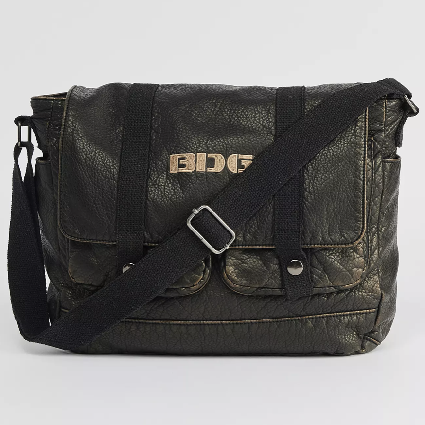 Urban Outfitters BDG Washed Faux Leather Messenger Bag NEW!