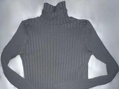 Zara Dark Gray Ribbed Turtle Neck - Size Medium