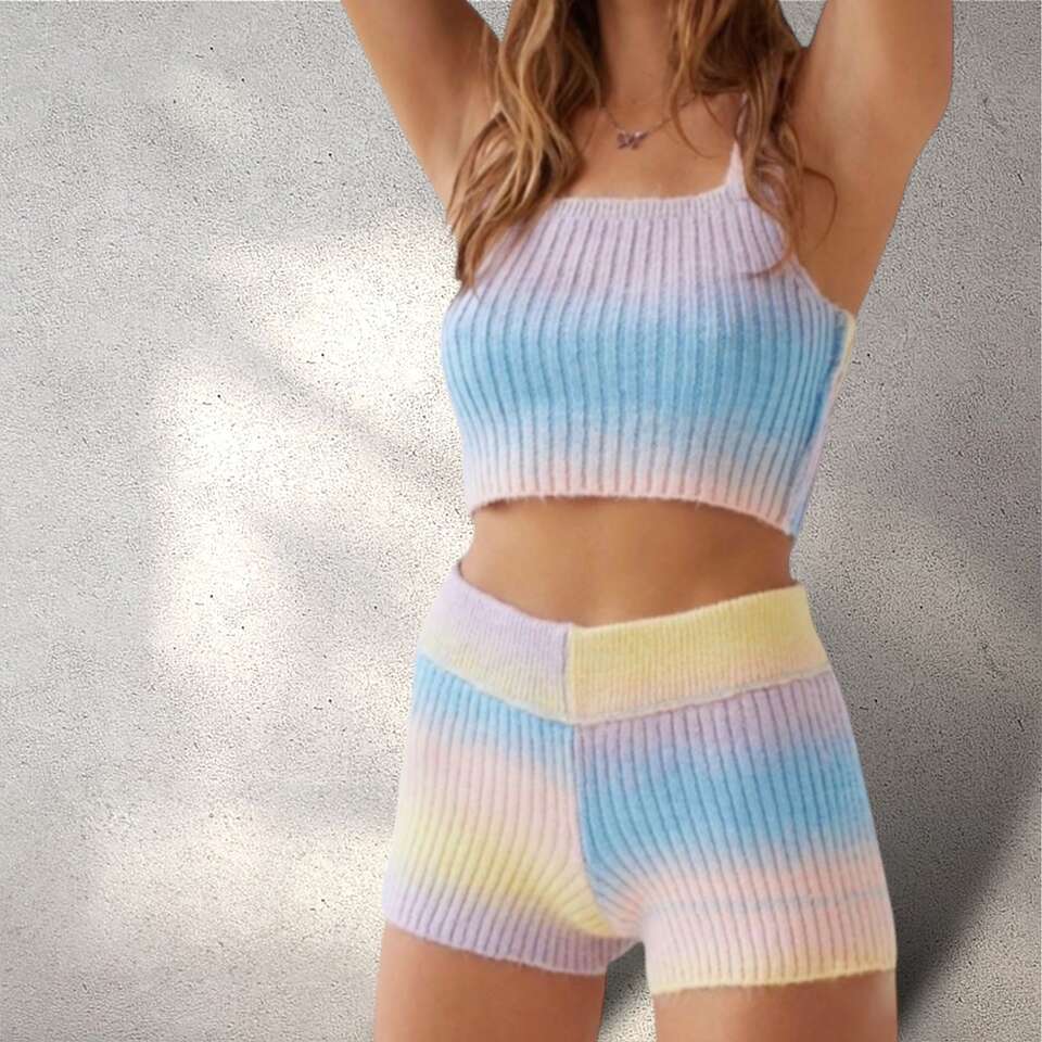 Urban Outfitters NEW Out From Under Sherbet Sweater Tank & Short Set - Size Large