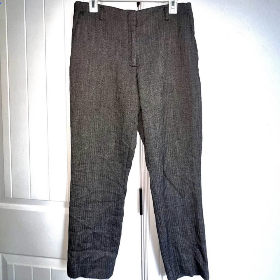 H&M Gray Roosevelt Chevron Print Trouser Pant - Size 10