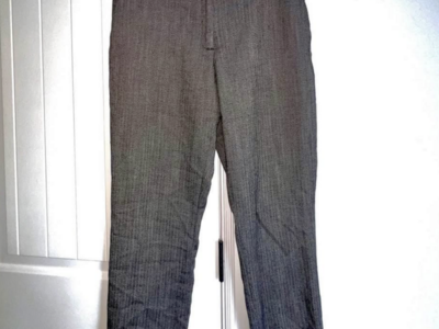 H&M Gray Roosevelt Chevron Print Trouser Pant - Size 10