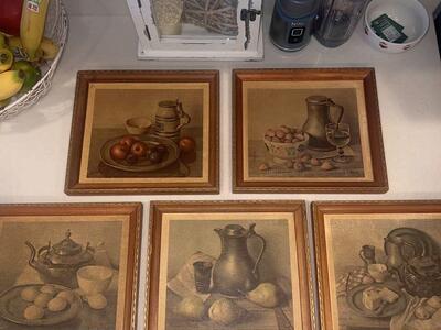 Vintage Henk Bos Framed Still Life Prints – Set of 5