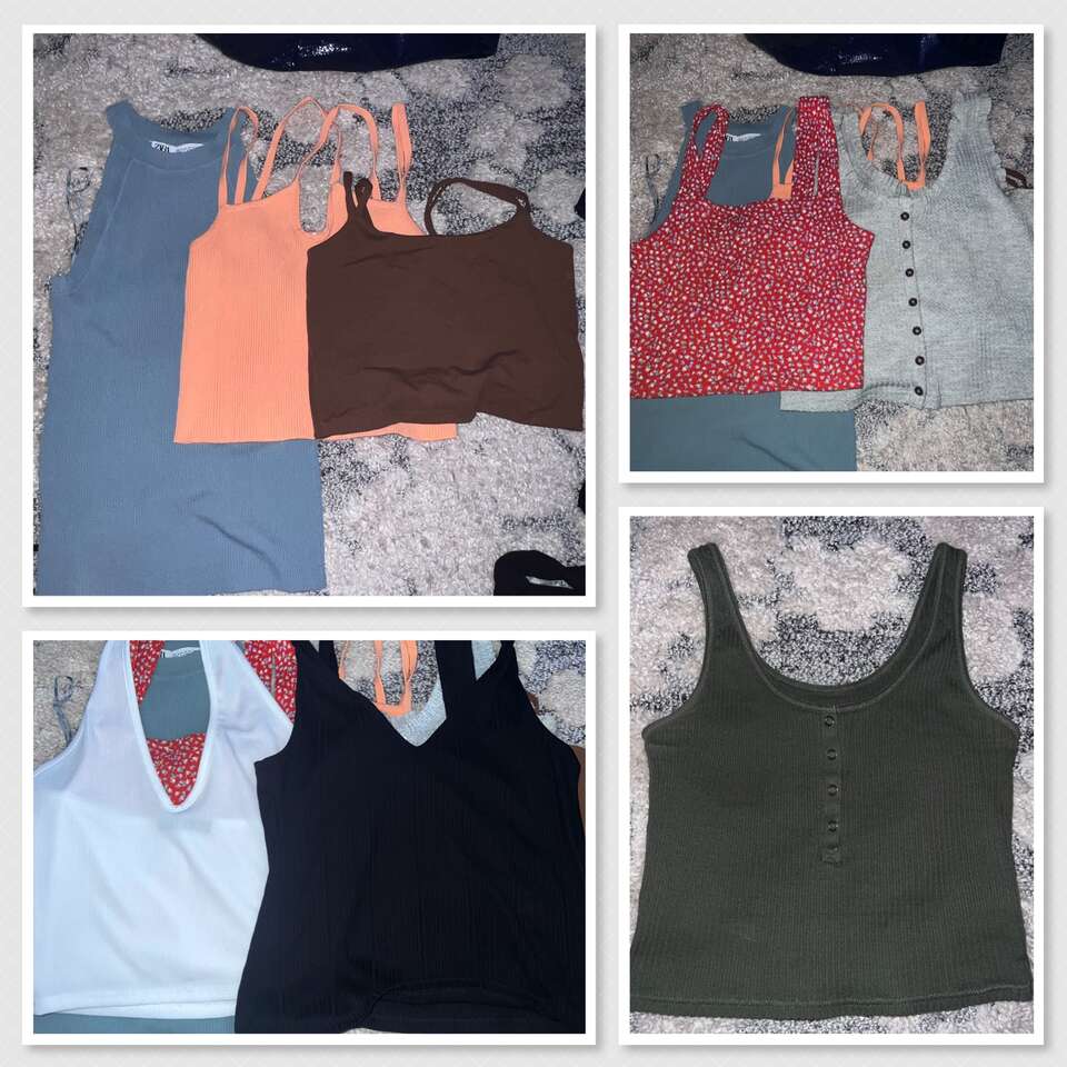 8 Size Small Tank Tops - Zara, American Eagle