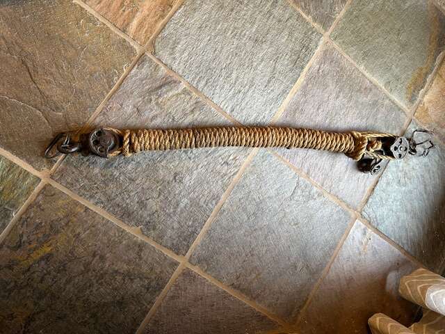 Antique pulley with rope