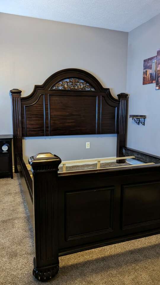 Dark Walnut California King bed frame Furniture