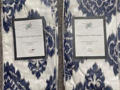 NEW! Printed Cotton Twill Curtain Panels- 50x 84