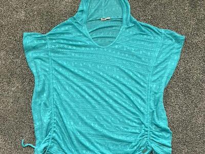 Roxy Women's Teal Hooded Swimsuit Coverup- Size M