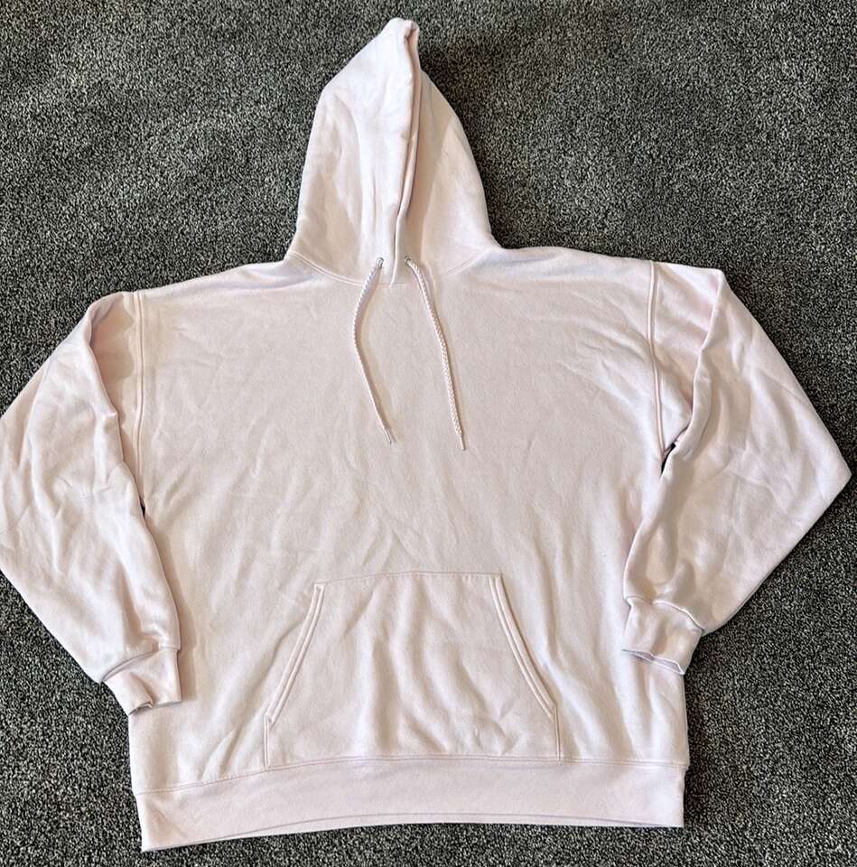 Like NEW! Hanes Pale Pink Hooded Sweatshirt- L
