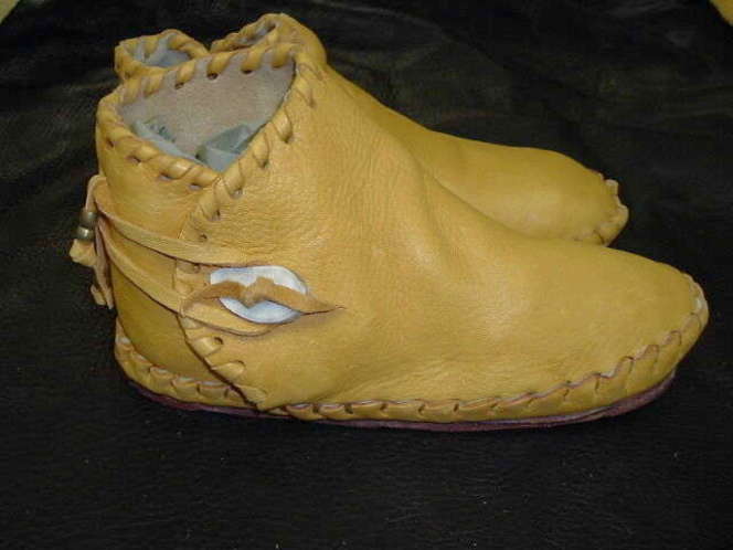 Buffalo Men's Moccasins Gold indian Leather Bison Hide Hand Made!