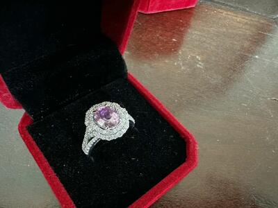 Platinum Sapphire And Diamond Ring