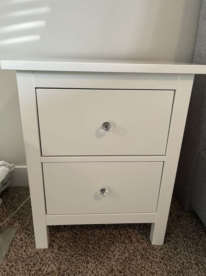 IKEA Hemnes White Nightstand Modern D… Furniture