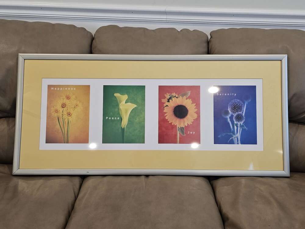large flower framed art