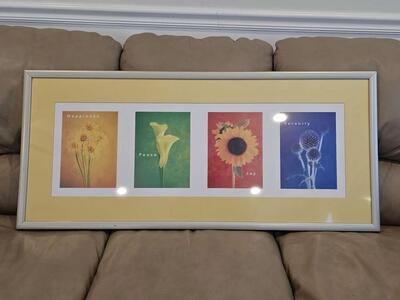 large flower framed art