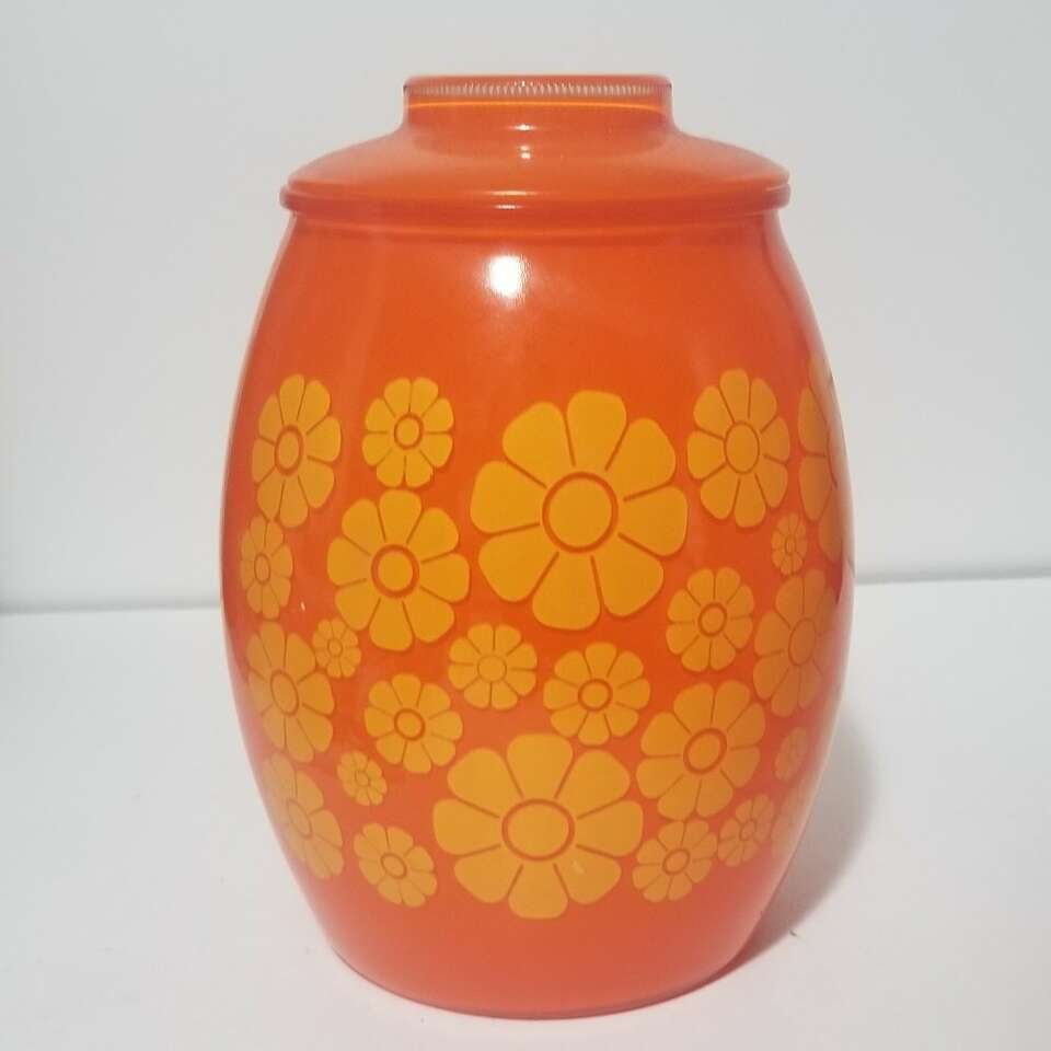 VTG Bartlett Collins Cookie Jar Orange Flowers